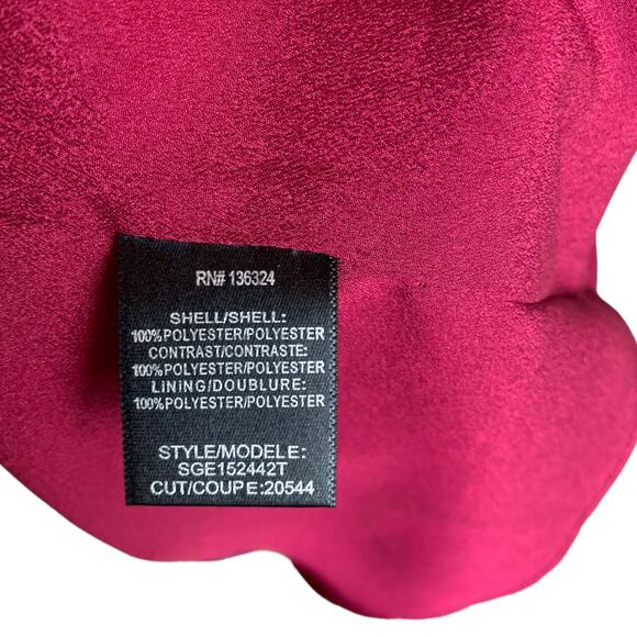 Halston Heritage Mini Dress Womens S Maroon Off The Shoulder Ruffled Neck NWT - Picture 13 of 13